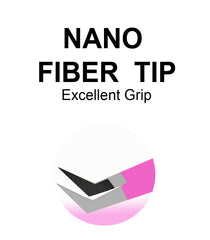 Professional Set Of 4 Diamond Grip with Fiber Tip Eyelash Extensions Tweezers Japanese Steel Lash Supply (PW-Ombreo)
